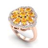 Image 1 : 3 ctw Citrine & VS/SI Diamond Cluster Designer Ring 10k Rose Gold - REF-49W3H