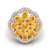 Image 2 : 3 ctw Citrine & VS/SI Diamond Cluster Designer Ring 10k Rose Gold - REF-49W3H