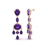 Image 2 : 16 ctw Amethyst Earrings Designer Vintage 10k Rose Gold - REF-44H2R