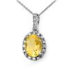 Image 1 : 2.05 ctw Citrine & Diamond Pendant 10k White Gold - REF-8M9G