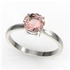 Image 2 : 2 ctw Morganite Designer Engagment Ring 18k White Gold - REF-42H3R