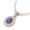 Image 1 : 1.15 ctw Tanzanite & Micro Pave VS/SI Diamond Necklace 14k Rose Gold - REF-49W3H