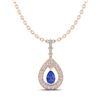 Image 2 : 1.15 ctw Tanzanite & Micro Pave VS/SI Diamond Necklace 14k Rose Gold - REF-49W3H