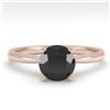 Image 1 : 1.0 ctw Black Diamond Engagment Designer Ring 18k Rose Gold - REF-35X6A