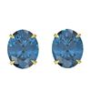 Image 1 : 7 ctw London Blue Topaz Designer Stud Earrings 18k Yellow Gold - REF-28H3R