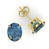 Image 2 : 7 ctw London Blue Topaz Designer Stud Earrings 18k Yellow Gold - REF-28H3R