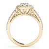 Image 2 : 0.9 ctw Certified VS/SI Diamond Halo Ring 18k Yellow Gold - REF-100W9H