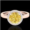 Image 1 : 2 ctw Citrine & Halo VS/SI Diamond Micro Pave Ring 14k Rose Gold - REF-30K2Y