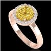 Image 2 : 2 ctw Citrine & Halo VS/SI Diamond Micro Pave Ring 14k Rose Gold - REF-30K2Y