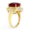 Image 2 : 7.84 ctw Ruby & Diamond Ring 14k Yellow Gold - REF-100K2Y