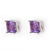 Image 2 : 2.0 ctw Amethyst Earrings 14k White Gold - REF-10H2R