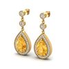 Image 1 : 4.50 ctw Citrine & Micro VS/SI Diamond Earrings Designer 18k Yellow Gold - REF-52X3A