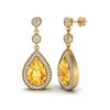 Image 2 : 4.50 ctw Citrine & Micro VS/SI Diamond Earrings Designer 18k Yellow Gold - REF-52X3A