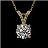 Image 1 : 0.51 ctw Certified Quality Diamond Solitaire Necklace 10k Yellow Gold - REF-40W8H