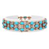 Image 2 : 11.86 ctw Turquoise & Diamond Row Bracelet 10K Rose Gold - REF-209K3Y