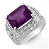 Image 1 : 5.0 ctw Amethyst & Diamond Ring 14k White Gold - REF-54N8F