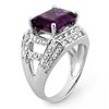 Image 2 : 5.0 ctw Amethyst & Diamond Ring 14k White Gold - REF-54N8F