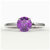 Image 1 : 2 ctw Amethyst Designer Engagment Ring 18k White Gold - REF-25H2R