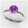 Image 2 : 2 ctw Amethyst Designer Engagment Ring 18k White Gold - REF-25H2R