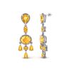 Image 2 : 16 ctw Citrine Earrings Designer Vintage 10k White Gold - REF-44M2G