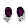 Image 1 : 1.03 ctw Amethyst & Diamond Earrings 18k White Gold - REF-14F6M