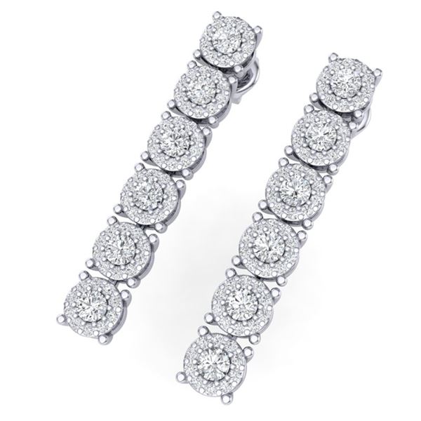 2 ctw Certified SI/I Diamond Halo Earrings 18K White Gold - REF-145M5G