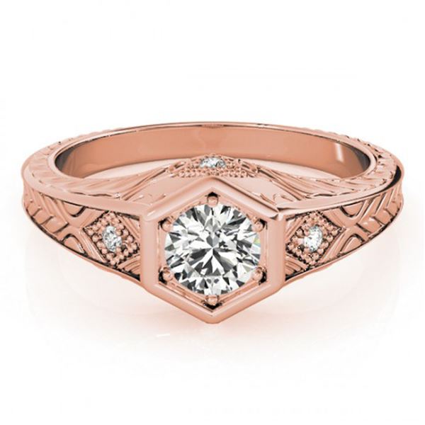 0.4 ctw Certified VS/SI Diamond Solitaire Antique Ring 14k Rose Gold - REF-46F4M