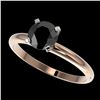 Image 1 : 1 ctw Fancy Black Diamond Solitaire Engagment Ring 10k Rose Gold - REF-22K3Y