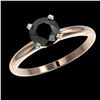 Image 2 : 1 ctw Fancy Black Diamond Solitaire Engagment Ring 10k Rose Gold - REF-22K3Y