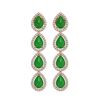 Image 1 : 6.20 ctw Jade & Diamond Micro Pave Halo Earrings 10k Rose Gold - REF-158Y2X