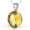 Image 1 : 9 ctw Citrine Designer Solitaire Necklace 18k White Gold - REF-33K8Y