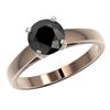 Image 2 : 1.50 ctw Fancy Black Diamond Solitaire Engagment Ring 10k Rose Gold - REF-35M6G