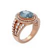 Image 1 : 4.89 ctw Blue Topaz & Diamond Ring 18K Rose Gold - REF-174N2F