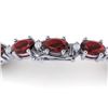 Image 3 : 19.7 ctw Garnet & VS/SI Certified Diamond Eternity Bracelet 10k White Gold - REF-98N2F