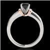 Image 2 : 1.11 ctw Certified VS Black Diamond Solitaire Ring 10k 2Tone Gold - REF-34W3H