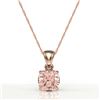Image 2 : 1.50 ctw Cushion Cut Morganite Designer Necklace 14k Rose Gold - REF-34F3M