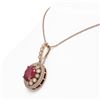 Image 3 : 8.66 ctw Certified Ruby & Diamond Victorian Necklace 14K Rose Gold - REF-176F4M