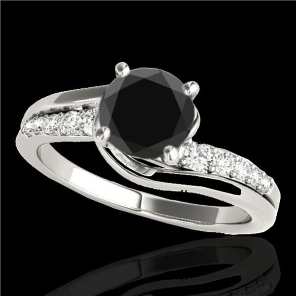 1.31 ctw Certified VS Black Diamond Bypass Solitaire Ring 10k White Gold - REF-50R2K