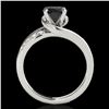 Image 2 : 1.31 ctw Certified VS Black Diamond Bypass Solitaire Ring 10k White Gold - REF-50R2K