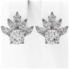 Image 2 : 1.75 ctw Cushion Cut Diamond Designer Earrings 18K White Gold - REF-168Y8X