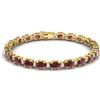 Image 1 : 25.8 ctw Garnet & VS/SI Certified Diamond Eternity Bracelet 10k Yellow Gold - REF-119R3K