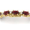 Image 3 : 25.8 ctw Garnet & VS/SI Certified Diamond Eternity Bracelet 10k Yellow Gold - REF-119R3K