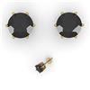 Image 2 : 2.0 ctw Black Certified Diamond Stud Earrings 18k Yellow Gold - REF-73R5K