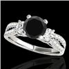 Image 1 : 1.5 ctw Certified VS Black Diamond 3 Stone Ring 10k White Gold - REF-53X2A