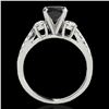 Image 2 : 1.5 ctw Certified VS Black Diamond 3 Stone Ring 10k White Gold - REF-53X2A