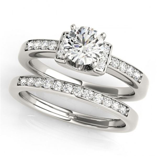 0.76 ctw Certified VS/SI Diamond Solitaire 2pc Set 14k White Gold - REF-100X9A