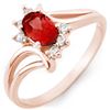 Image 1 : 0.70 ctw Pink Tourmaline & Diamond Ring 14k Rose Gold - REF-21H3R