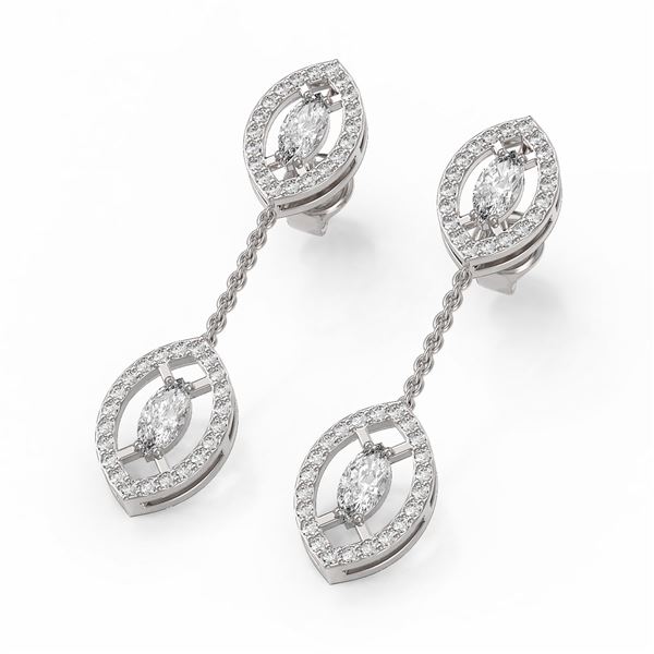 2 ctw Diamond Designer Earrings 18K White Gold - REF-241K5Y