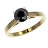 Image 2 : 1 ctw Fancy Black Diamond Solitaire Engagment Ring 10k Yellow Gold - REF-23W2H