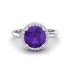 Image 1 : 2 ctw Amethyst & Micro Pave VS/SI Diamond Ring 18k White Gold - REF-45K2Y